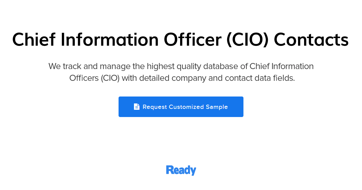 72,222 Chief Information Officer (CIO) Contacts 2026